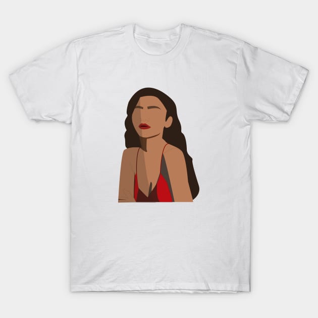 Zendaya Digital Portrait T-Shirt by Beca's Sticker and More